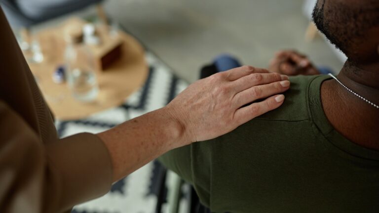 Person with hand veteran