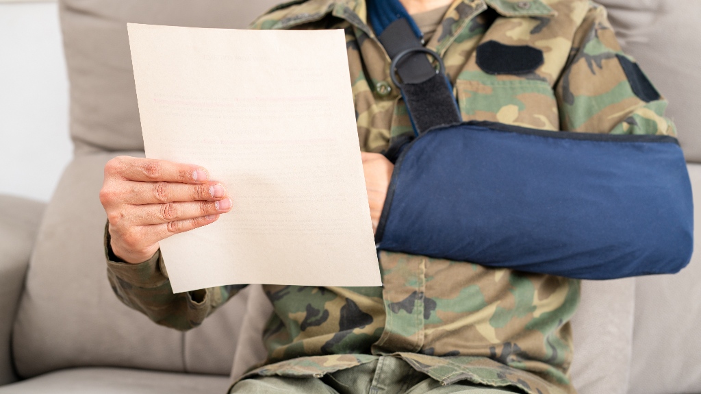 veteran is reading letter